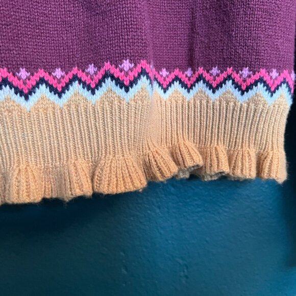 Janie and Jack Plum Sugar Ruffle Neck Sweater - Excellent Condition - Picture 7 of 8